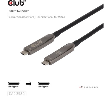 Club 3D 15M Full-Feature USB-C® Cable / 49.21ft 8K60Hz 10Gbps 60W