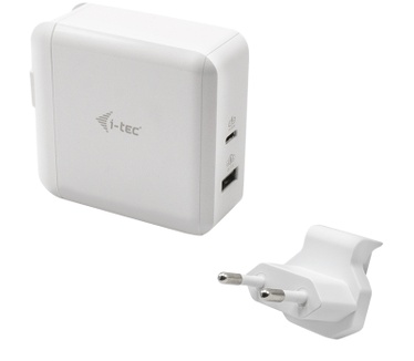 i-tec USB-C Travel Charger 60W + USB-A Port 18W