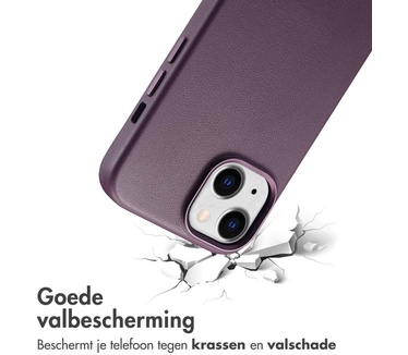 Accezz MagSafe Leather Backcover iPhone 15 - Paars