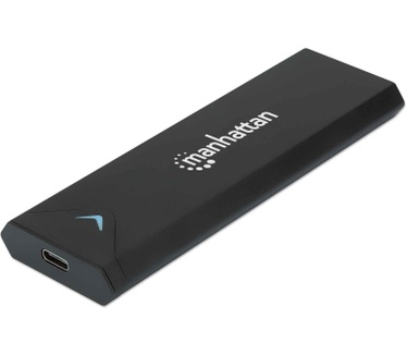 Manhattan M.2 NVMe SSD Enclosure, USB-C Female Connection, 10 Gbps (USB 3.2 Gen 2), UASP-compliant, Aluminum, Black, Box