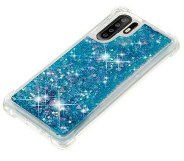 qMust Huawei P30 Pro Glitter Hoesje Blauw Transparant