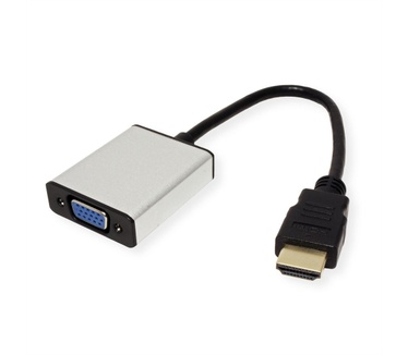 Value HDMI - VGA+3.5mm Zilver, Zwart