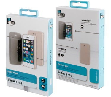 BeHello iPhone 5 / 5S / SE Book Case Beige