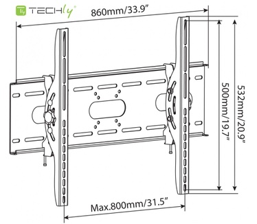 Techly Tilting Wall Mount for TV LED LCD 42-80" Black
