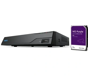 Reolink NVS8-NHD, 8-kanaals 12MP PoE Netwerk video recorder, Incl. WD Purple 4 TB HDD (Zwart)