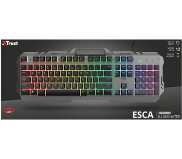 Trust GXT853 Esca - Gaming Toetsenbord - Metal - Qwerty US Layout
