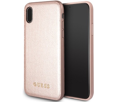 Guess Iridescent HardCase - Apple iPhone XS Max (6.5") - Roségoud  Rosé Goud