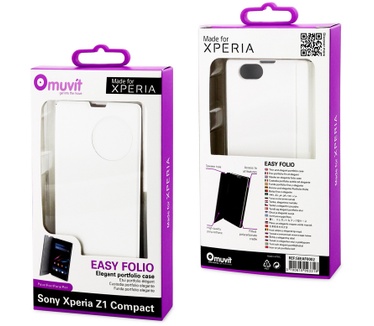 Muvit Sony MFX Xperia Z1 Compact Easy Folio case (white) (Xperia Z1 Compact) Wit