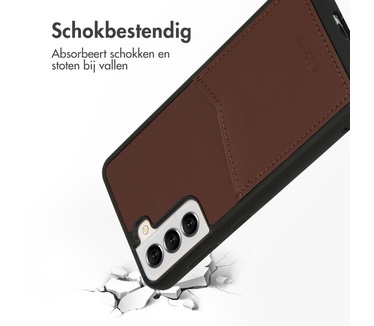 Accezz Premium Leather Card Slot Backcover Samsung Galaxy S21 - Bruin