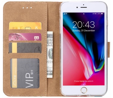 Leger Camouflage print lederen Bookcase hoesje voor de Apple iPhone 7 Plus (Apple iPhone 7 Plus)