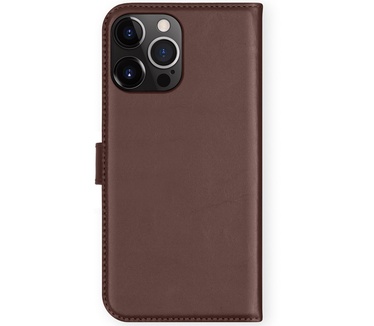 Selencia Echt Lederen Bookcase iPhone 13 Pro Max - Bruin