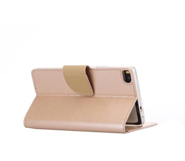Luxe Lederen Bookcase hoesje voor de Huawei P8 - Goud (Huawei P8) Goud