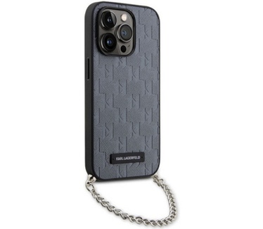 Karl Lagerfeld Saffiano Monogram - iPhone 14 Pro Max (6.7") Grijs Grijs