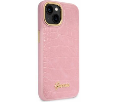 Guess Crocodile Back Case voor Apple iPhone 14 Plus (6.7") - Roze Roze