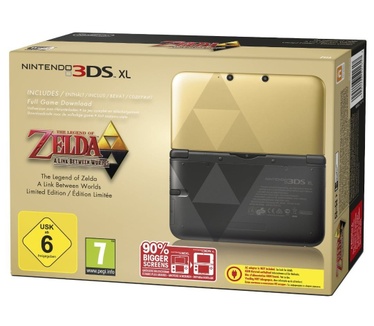Nintendo 3DS XL + Zelda A Link Between Worlds Blauw, Zwart