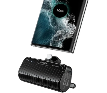 VEGER powerbank 5000 mAh with built-in connector Type C PlugOn PD QC3.0 3A 20W W0558 black