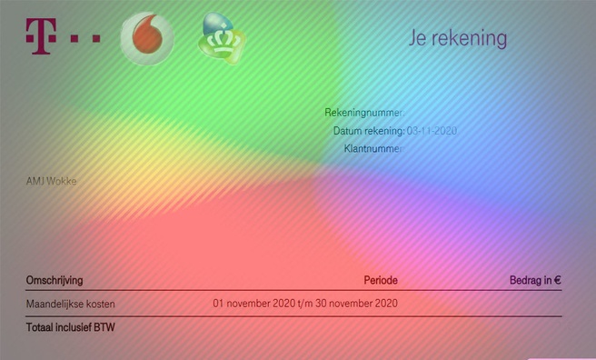 Mock-up: provider factuur met rgb
