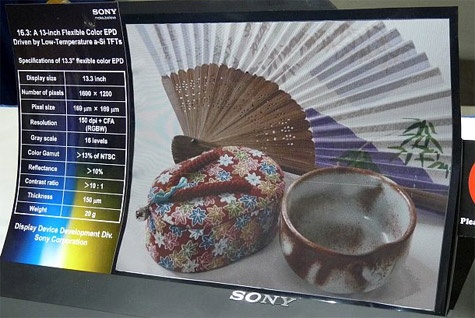 Sony flexibel 13,3"-kleuren-e-paper