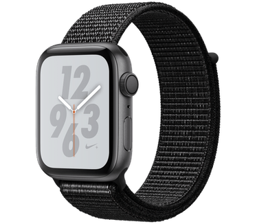 Apple Watch Series 4 Nike+ (Geweven sportbandje, 44mm) Grijs (Zwart)
