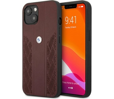 BMW Perforated Curved Back Case - iPhone 13 Mini (5.4") - Rood Rood