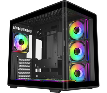 Cooler Master Elite 600, 7x ARGB fans met hub, Zwart