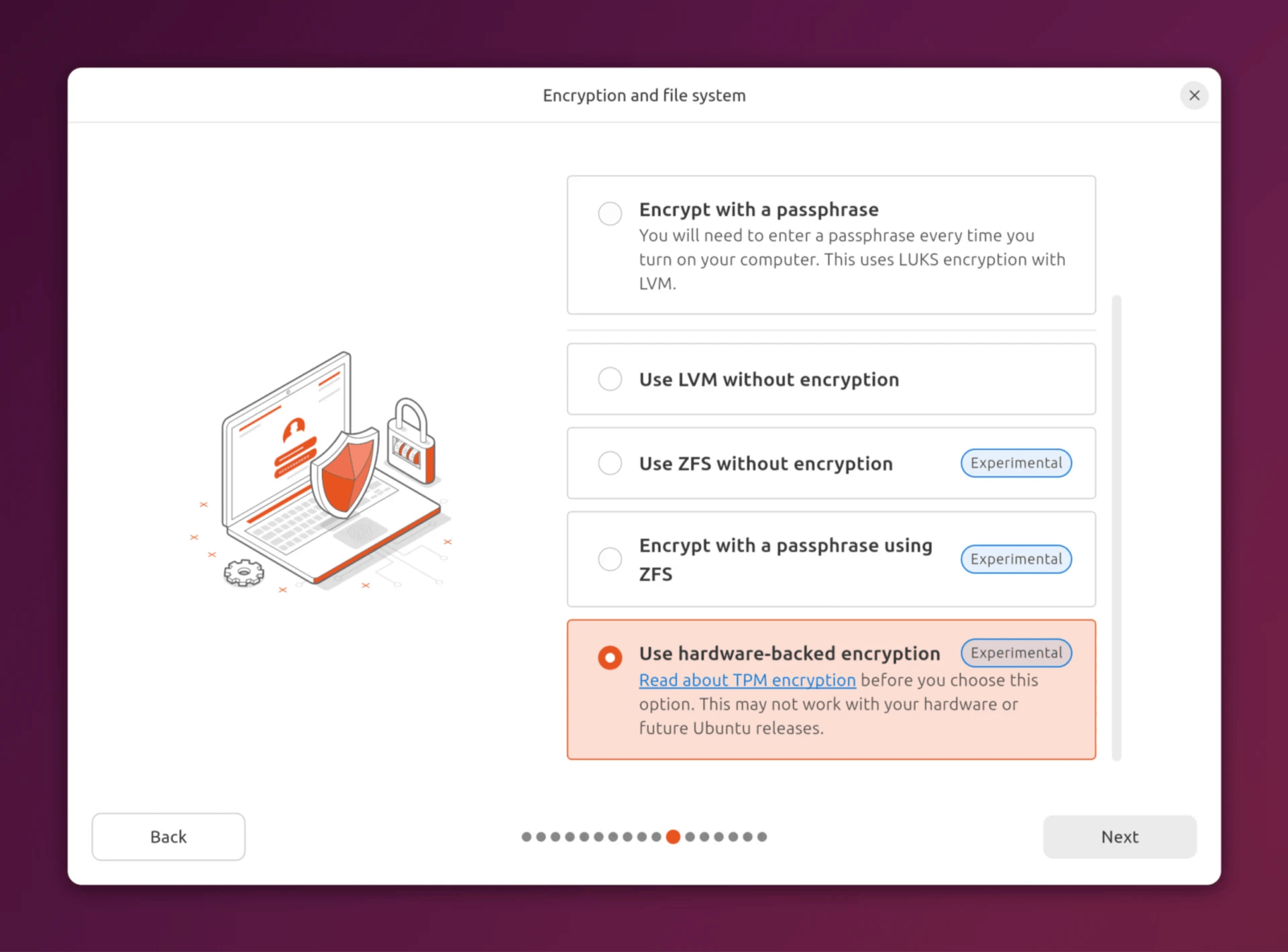 Ubuntu 25.10, betere beveiliging, TPM-backed fulldisk encryption, Questing Quokka