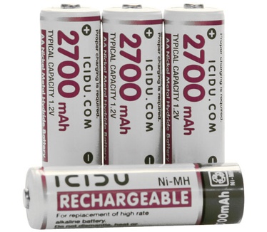 ICIDU Oplaadbare NiMH Batterijen AA 2700 mAh