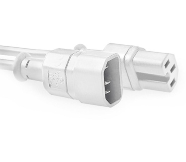 ACT Powercord C14 - C15 white 2 m