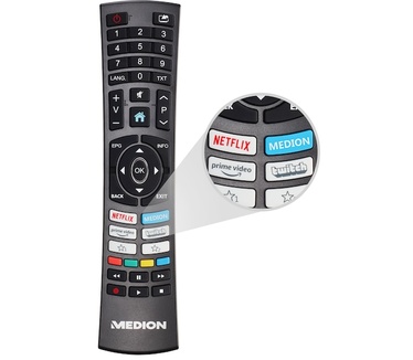 Medion Medion X16519 - Smart TV - 163,9 cm - 65 inch - 4K LCD - HDR - Dolby Vision - Micro Dimming - Netflix - Amazon Prime Video - Bluetooth - Dolby Atmos - CI+ - Zwart