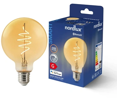 Nordlux G95-lichtbron-smart-filament-E27-gold-deco spiral-2200K