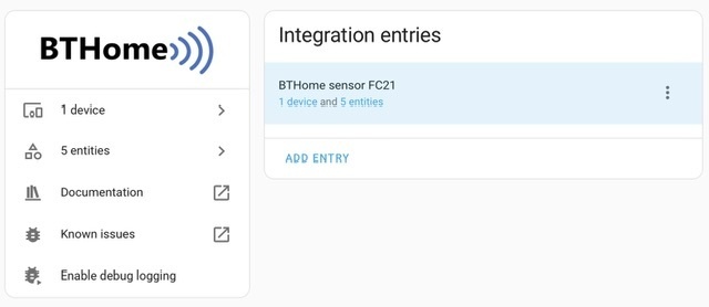 Home Assistent - BTHome integration
