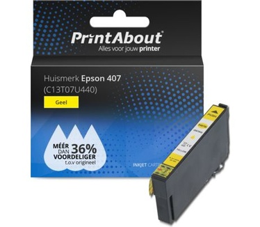 PrintAbout Huismerk Epson 407 (C13T07U440) Inktcartridge Geel