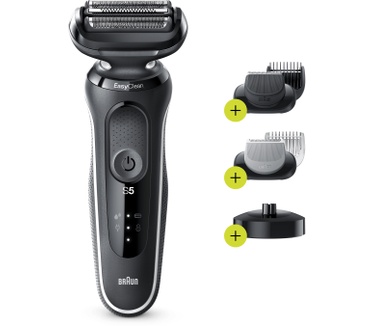 Braun Series 5 50-W4650cs Elektrisch Scheerapparaat Met Oplaadstandaard, EasyClick-opzetstukken, Wit