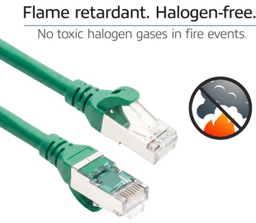 ACT Groen 5 meter TPE S/FTP CAT6A ultra-flex patchkabel snagless met RJ45 connectoren