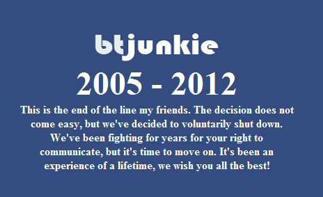 BTJunkie stopt er mee