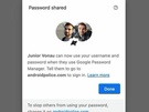 Google Chrome Canary wachtwoord delen, november 2023