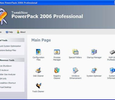 TweakNow PowerPack 2006 screenshot (resized)