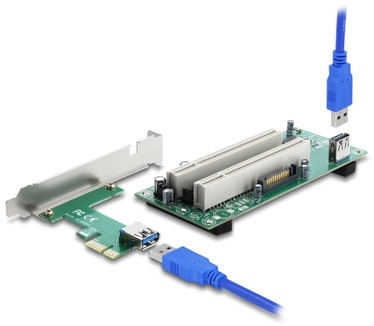 Delock 90066 Riser Card PCI Express x1 to 2 x PCI 32 Bit Slot with 60 cm cable