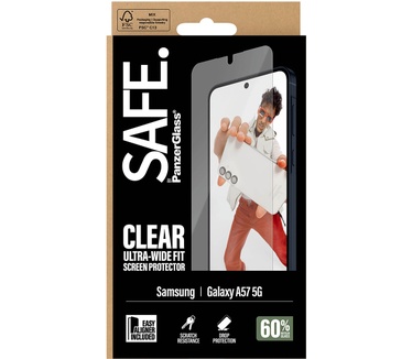PanzerGlass SAFE. by PanzerGlass® Screen Protector Samsung Galaxy A57 5G | Ultra-Wide Fit w. EasyAligner