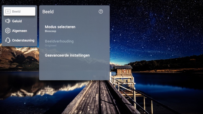 Instellingenmenu