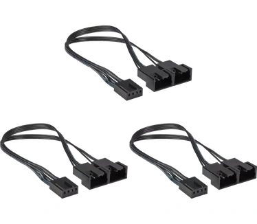 Corsair Hydro X Series Two-Way PWM Fan Splitter Cables (Three Pack) Zwart