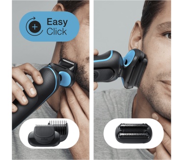 Braun Series 5 50-M1850s Elektrisch Scheerapparaat, 2 EasyClick-opzetstukken, Munt