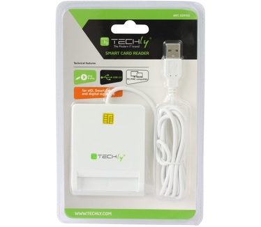 Techly Compact Smart Card Reader/Writer USB2.0 White I-CARD CAM-USB2TY