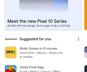 Google Pixel 10-telefoons in Play Store. Bron: Android Authority