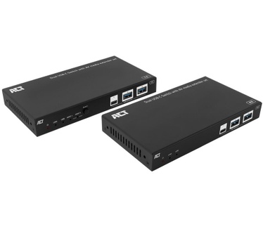 ACT AV media extender set met dual USB-C switch, CAT6A, 100 meter