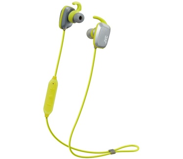 JVC HA-ET65BV-H Draadloze sport hoofdtelefoon met stem begeleidende training functie (Grijs, Groen)