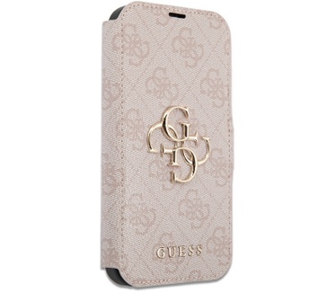 Guess 4G Metal Logo Book Case - iPhone 15 Pro Max (6.7") - Roze Roze