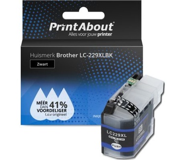 PrintAbout Huismerk Brother LC-229XLBK Inktcartridge Zwart Extra hoge capaciteit