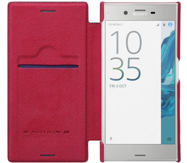 Nillkin Qin Slim PU Leather Book Case voor Sony Xperia XZ - Rood Rood
