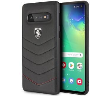 Ferrari Heritage Leather Hard Case - Samsung Galaxy S10 - Zwart  Zwart